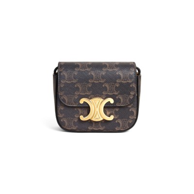 CELINE MINI CLAUDE IN TRIOMPHE CANVAS AND CALFSKIN 10I512DQB.04LU (11*8*4cm)